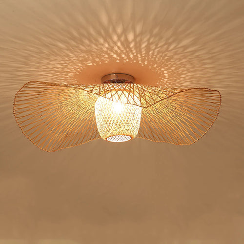 suspension en bambou créative pour éclairage intérieur moderne - vue 2 sur 9