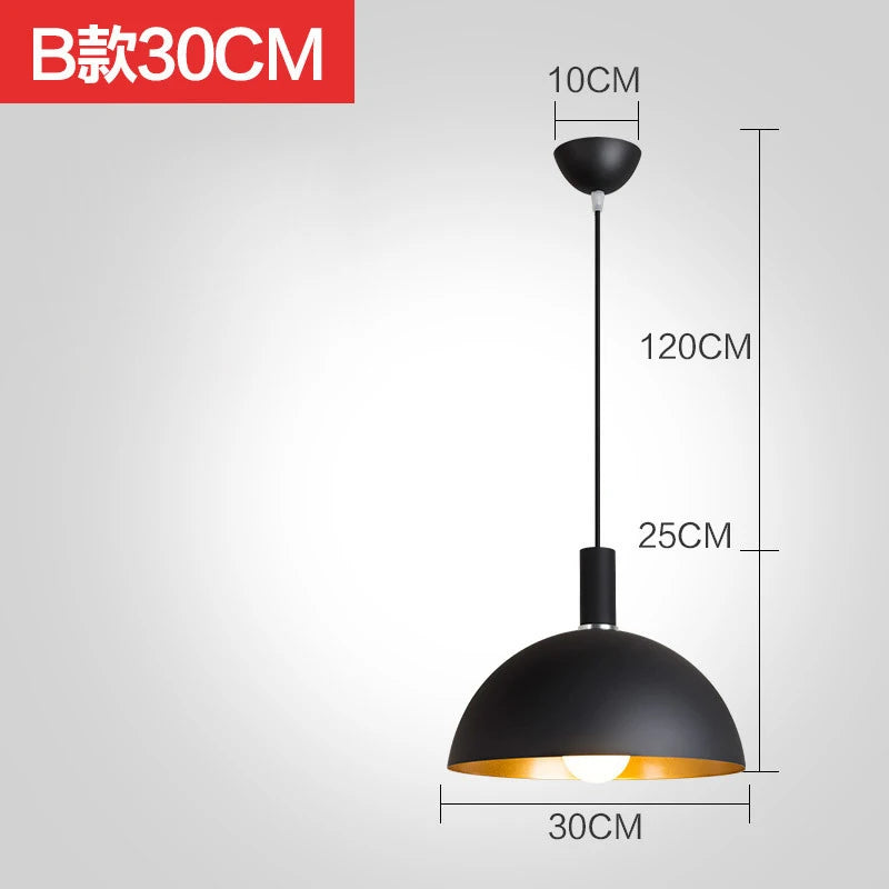 lustre industriel rétro led en fer nordique suspension éclairage - vue 16 sur 23