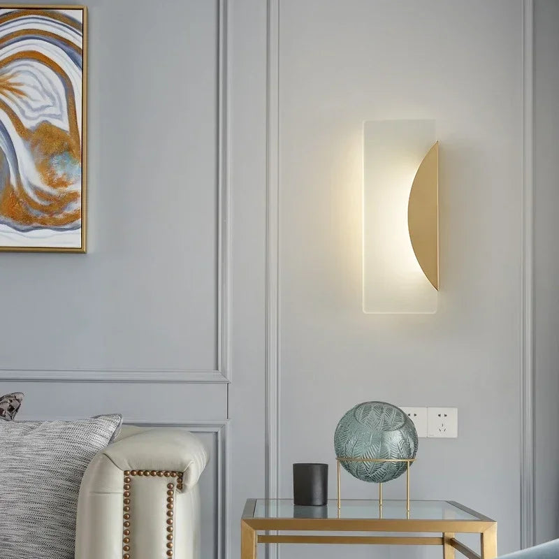 applique murale moderne en cuivre à led pour décoration intérieure - vue 5 sur 8