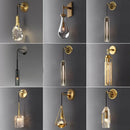 applique murale design gouttelette d'eau cristal led cuivre nordique