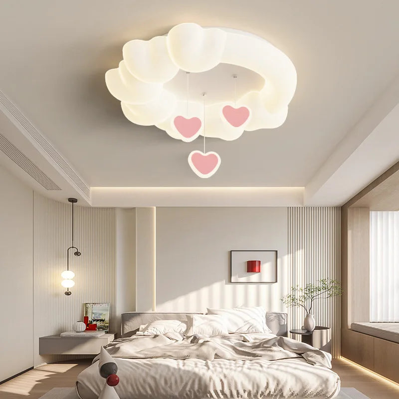 plafonnier romantique avec coeur lune étoile veilleuses nuage led - vue 4 sur 9