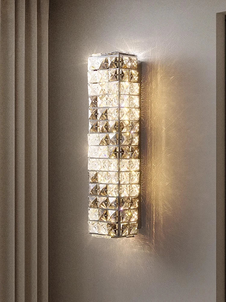 applique murale créative en acier inoxydable et cristal moderne - vue 4 sur 8