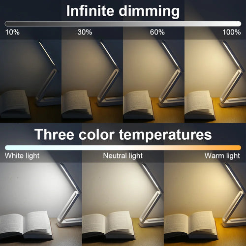lampe de bureau pliable tactile avec télécommande et intensité variable - vue 5 sur 7