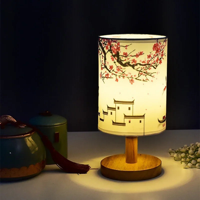 lampe de table led fleur de prunier design chinois pour ambiance douce - vue 4 sur 10