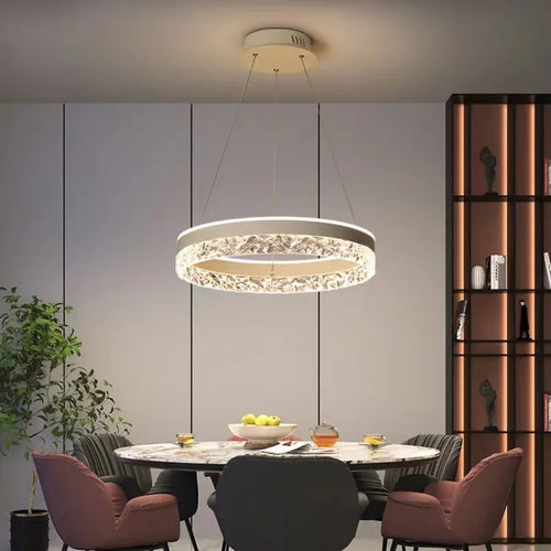 lustre led moderne en cristal pour décoration intérieure - vue 6 sur 14