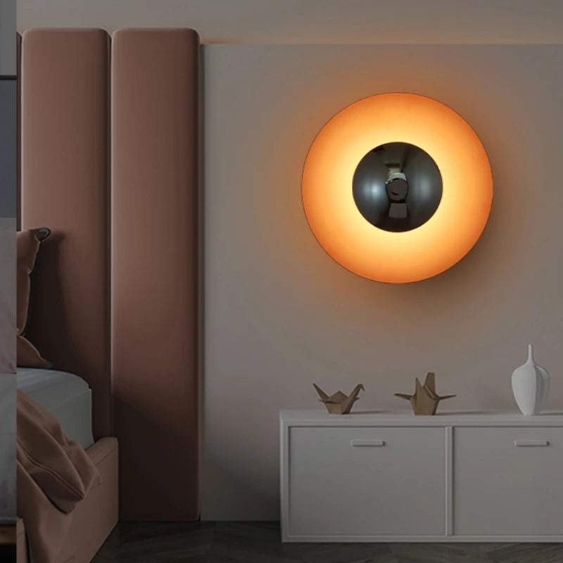 applique murale led ronde en métal diverses teintes éclairage polyvalent - vue 6 sur 12