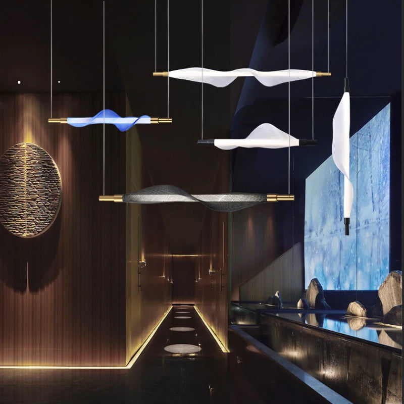 suspension design nordique tube lumineux pour intérieur décoratif - vue 4 sur 17