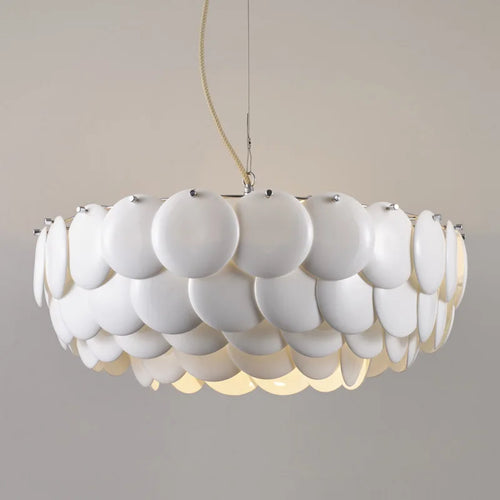 lustre moderne en céramique avec suspension en verre led - vue 3 sur 8