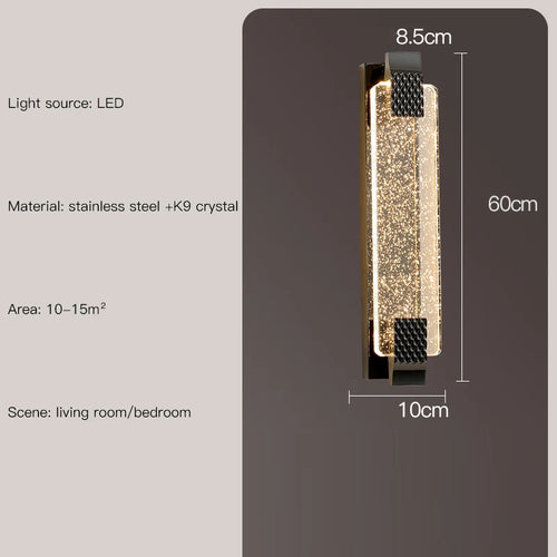 applique murale luxe nordique en cristal moderne éclairage décoratif - vue 9 sur 15
