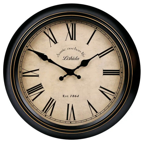 horloge murale vintage silencieuse design classique en métal - vue 14 sur 26
