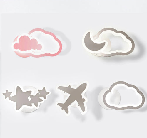 lustre led moderne en forme de lune étoile nuage pour enfants - vue 7 sur 25