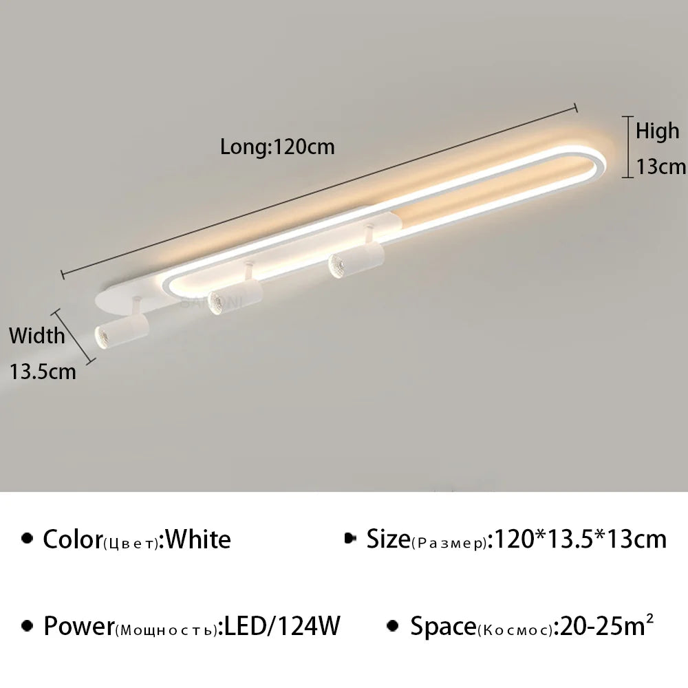 plafonnier led moderne avec projecteur luminaire décoratif d'intérieur - vue 16 sur 18