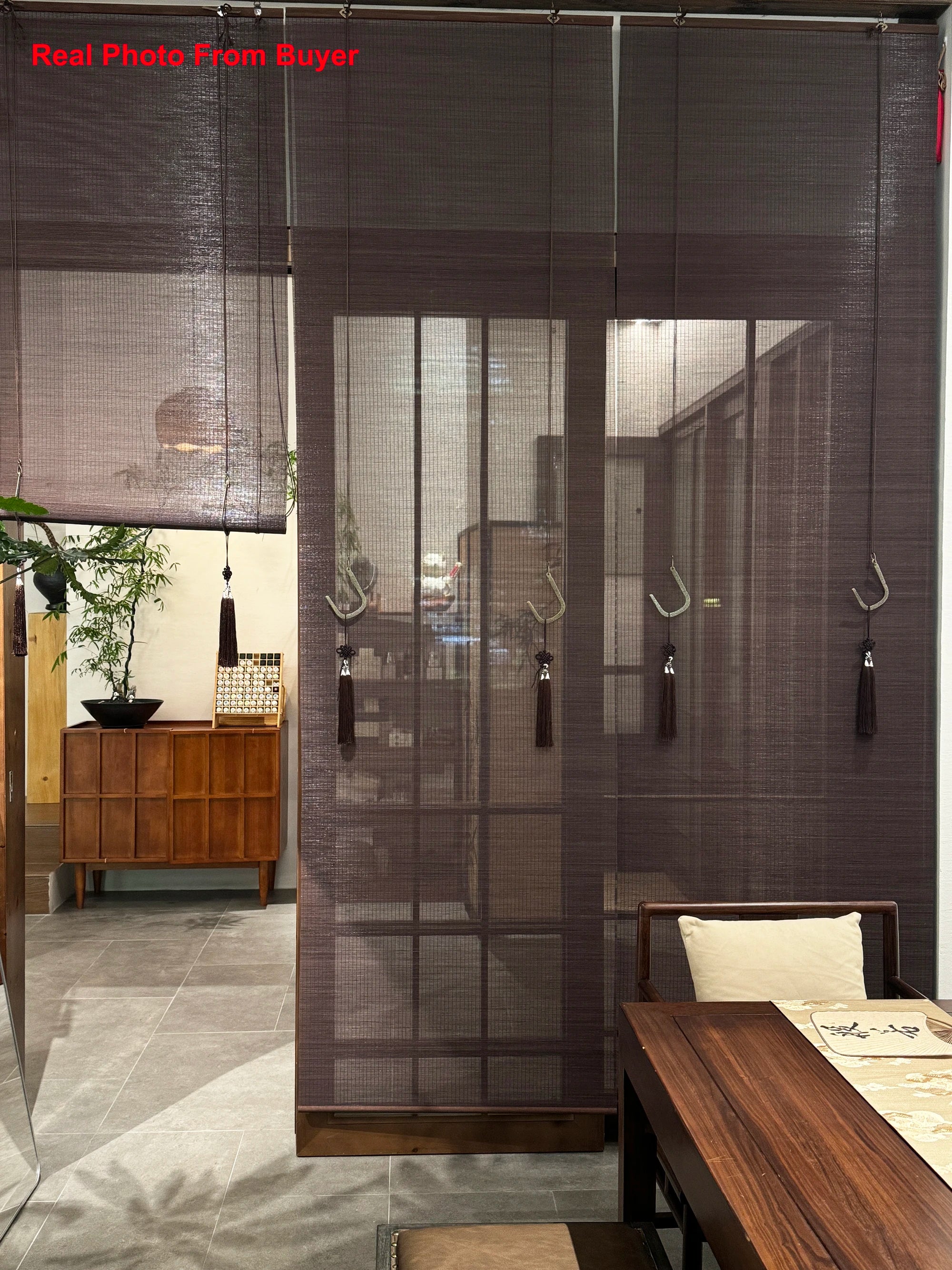 store enrouleur bambou style chinois salon de thé - vue 4 sur 7