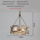 Créatif américain Rural bois lustre lumière salon salle à manger couloir magasin de vêtements boutique Restaurant suspension lampe