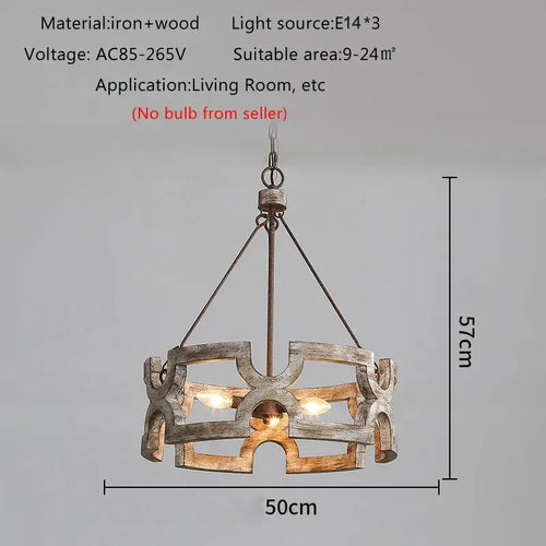 Créatif américain Rural bois lustre lumière salon salle à manger couloir magasin de vêtements boutique Restaurant suspension lampe - vue 3 sur 8