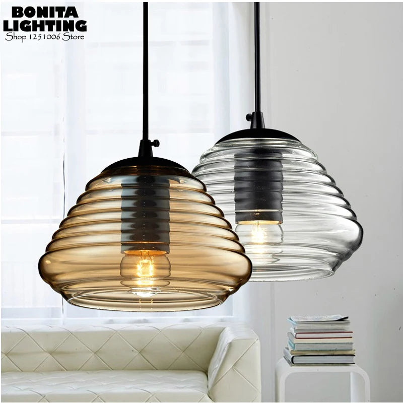 suspension moderne en verre transparent pour intérieur - vue 2 sur 11