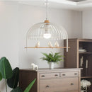 lustre nordique en résine et fer en forme de cage à oiseaux pour restaurants