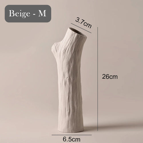 vase en forme de tronc d'arbre en céramique décorative pour fleurs - vue 10 sur 11