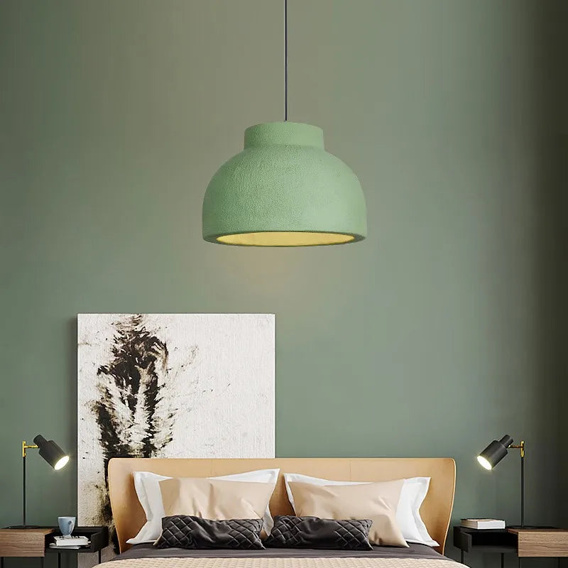suspension Nordique Wabi Sabi Style Led lumières moderne Style crème vert/jaune E27 - vue 3 sur 12