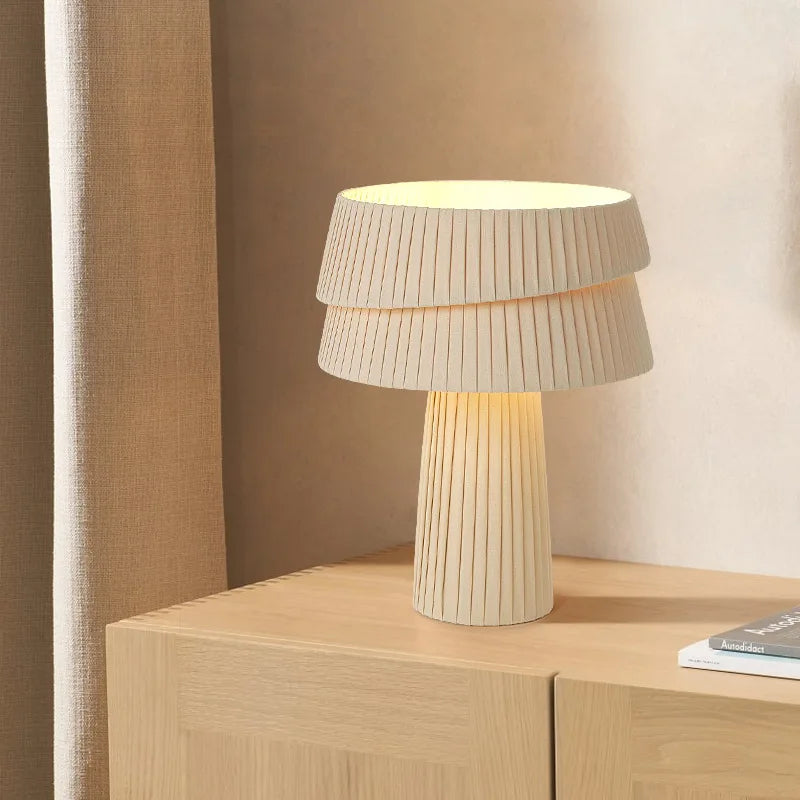 lustre minimaliste en tissu fait main style wabi sabi - vue 6 sur 14