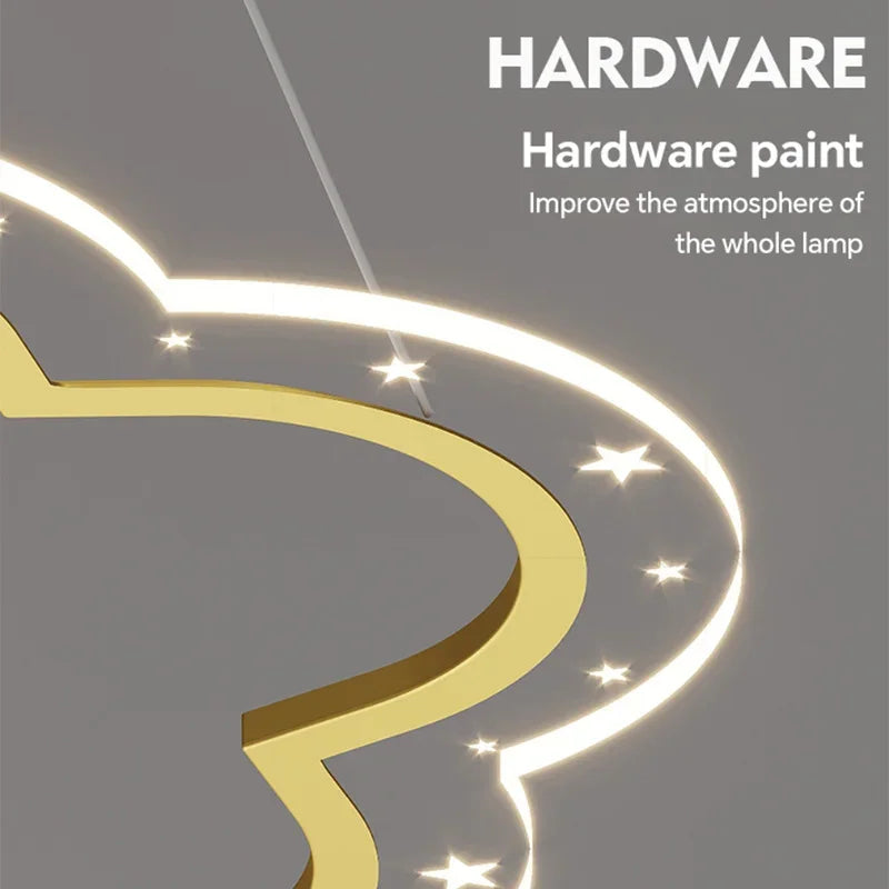 lustre led moderne nuage fleur éclairage ciel étoilé intérieur - vue 5 sur 18