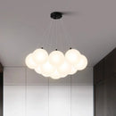 lustre moderne en verre avec led pour décoration intérieure