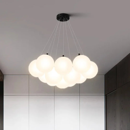 lustre moderne en verre avec led pour décoration intérieure - vue 4 sur 8