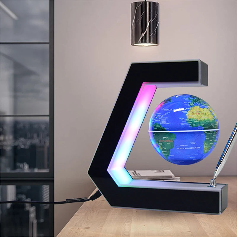 globe flottant à lévitation magnétique avec éclairage LED décoratif - vue 9 sur 9