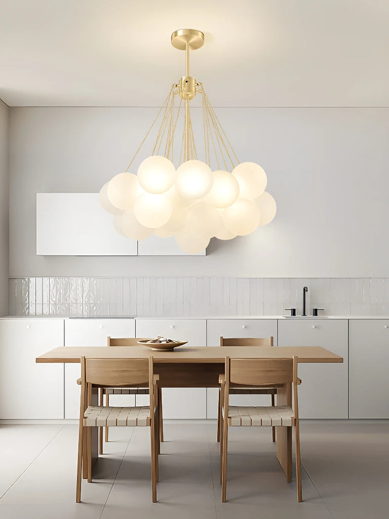 lustre moderne en verre design nordique pour éclairage élégant - vue 5 sur 10