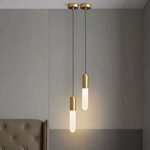 suspension de luxe en laiton avec ampoule en acrylique - vue 2 sur 8