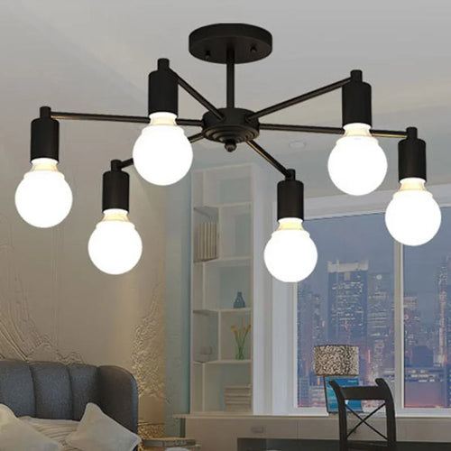 lustre moderne industriel pour décoration intérieure rétro simple - vue 4 sur 11