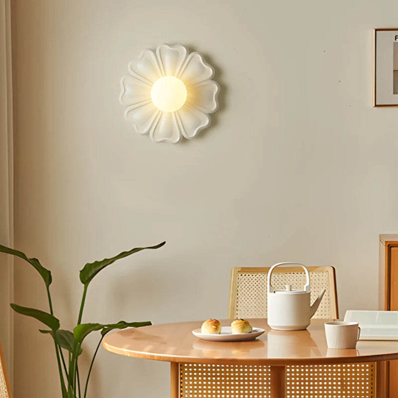 applique murale créative lampe à fleurs en résine pour enfants - vue 3 sur 11