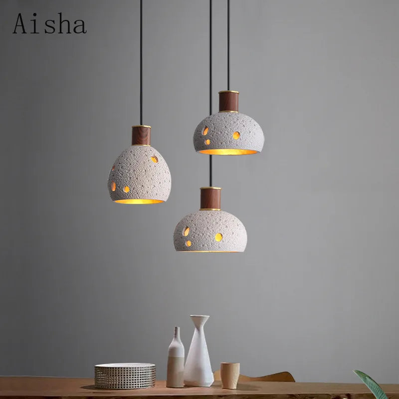 suspension en pierre nid d'abeille design rétro en cuivre intérieur - vue 3 sur 11