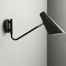 Applique murale rétro réglable interrupteur noir or led e27