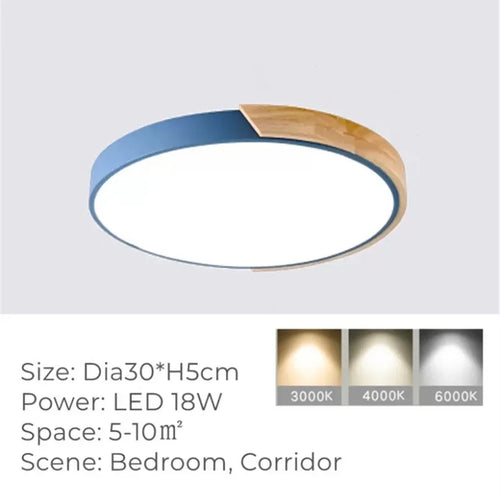 plafonnier chinois Ultra-mince rond en Grain de bois - vue 16 sur 16