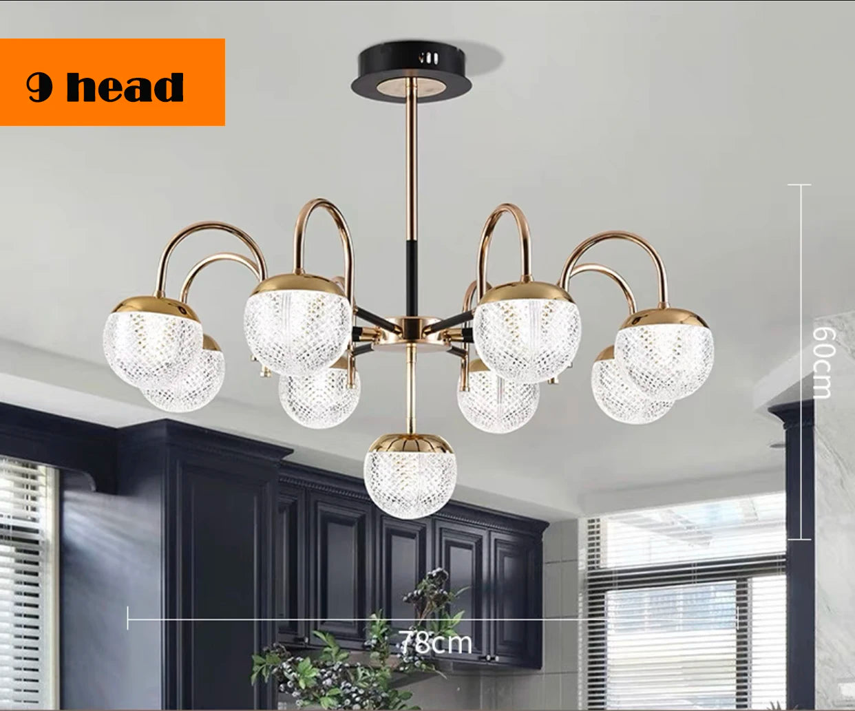 lustre moderne en fer forgé pour décoration intérieure - vue 7 sur 9