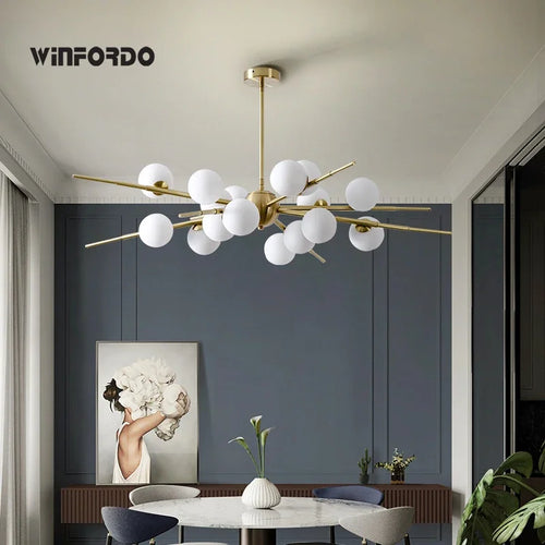 suspension LED en forme de boule de verre design moderne - vue 3 sur 10