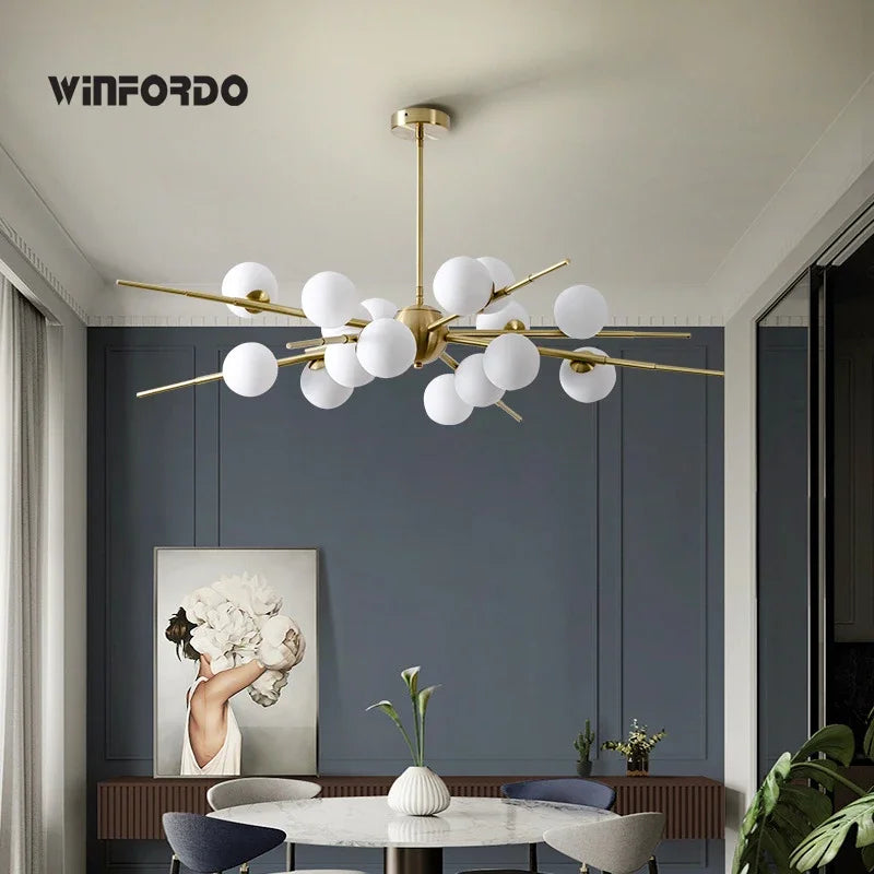 suspension LED en forme de boule de verre design moderne - vue 2 sur 10