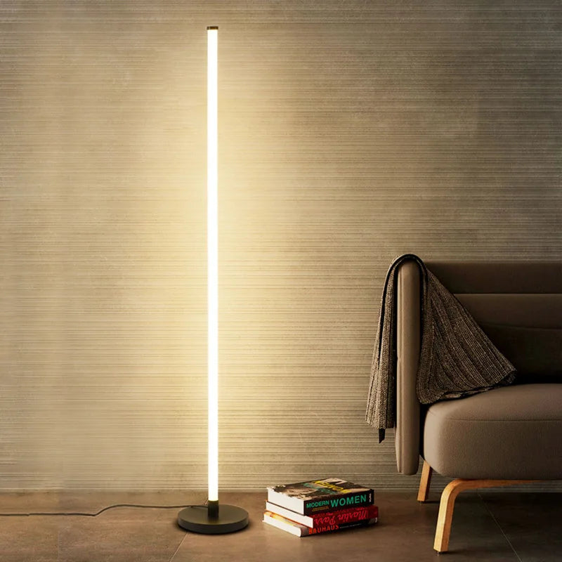 Lampadaire LED moderne longue bande lumineuse chambre salon Luminaire étude éclairage Vertical chambres de chevet décor luminaires Lustre - vue 3 sur 9