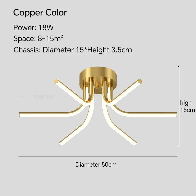 plafonnier led moderne avec télécommande pour décoration intérieure