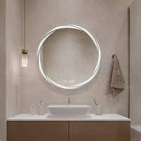 miroir circulaire créatif éclairé pour décoration moderne