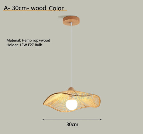 lustre suspendu wabi-sabi en corde de chanvre