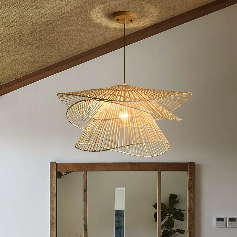 suspension moderne en rotin pour un décor créatif - vue 3 sur 9