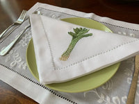 Serviette de table brodée légumes style maison restaurant