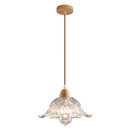 lustre nordique led suspendu moderne en bois et verre