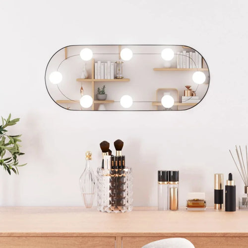 miroir mural oval avec lumières led pour décoration intérieure - vue 2 sur 7