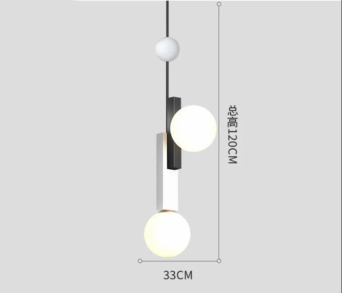 suspension led en verre design moderne nordique - vue 15 sur 16
