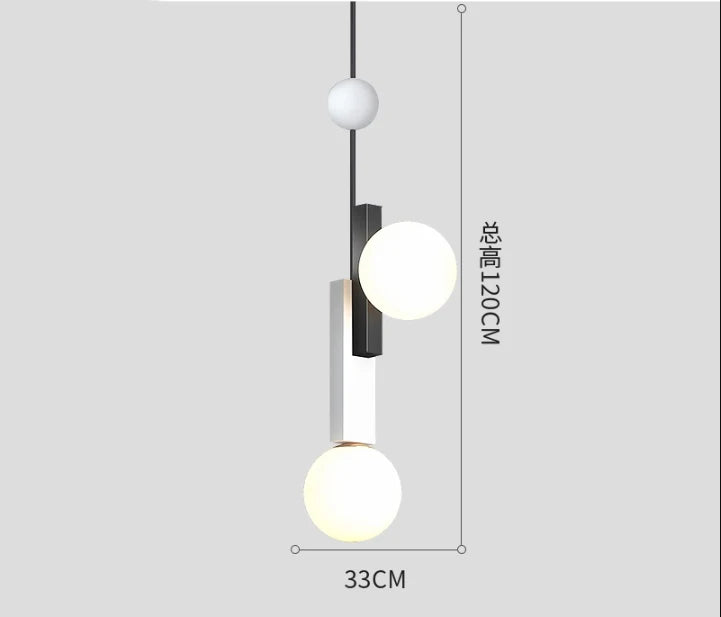suspension led en verre design moderne nordique - vue 15 sur 16