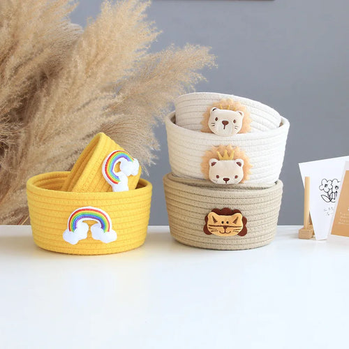 panier de rangement tissé animaux pour jouets et divers objets - vue 4 sur 21