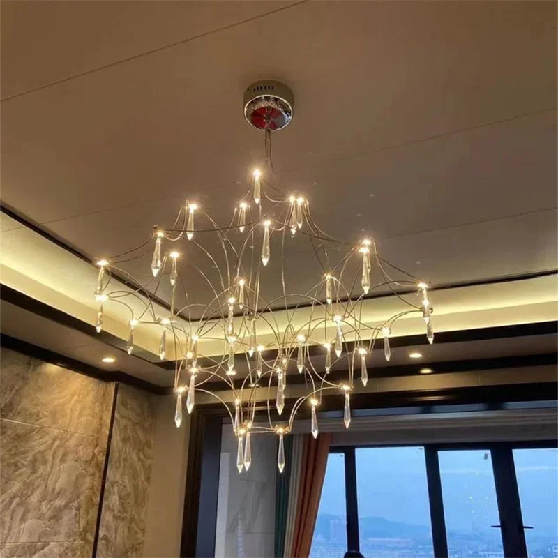 lustre cube d'eau en cristal pour décoration intérieure élégante - vue 3 sur 8